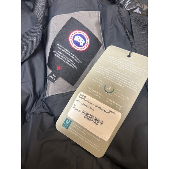 CANADA GOOSE Rossclair Park Black Label Jacket Coastal Grey Size Medium NWT - Picture 9 of 10